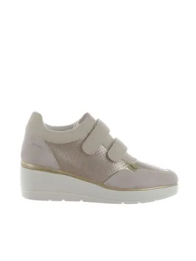 Sneaker ilde in camoscio e pelle metal