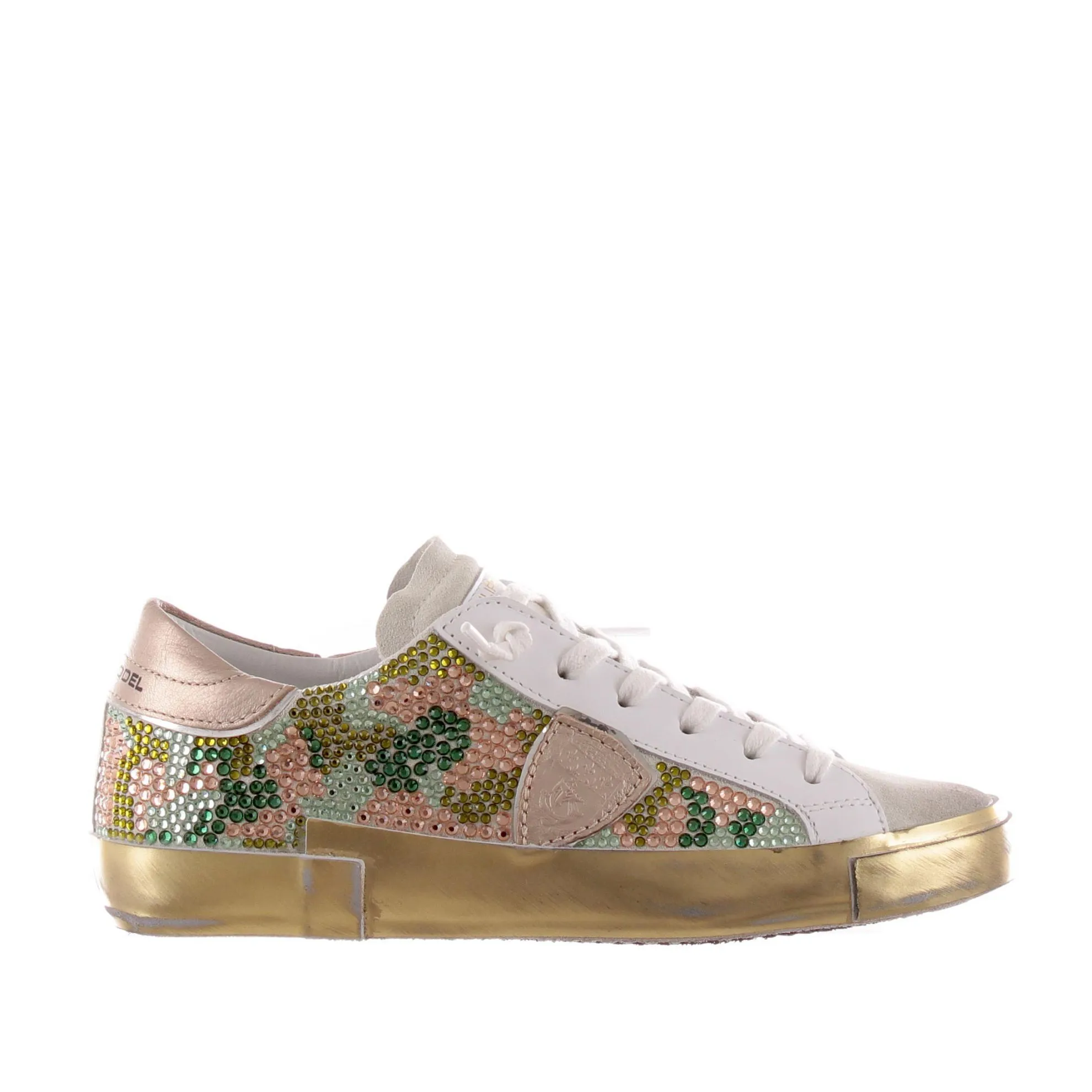 Sneaker paris x low in pelle con strass