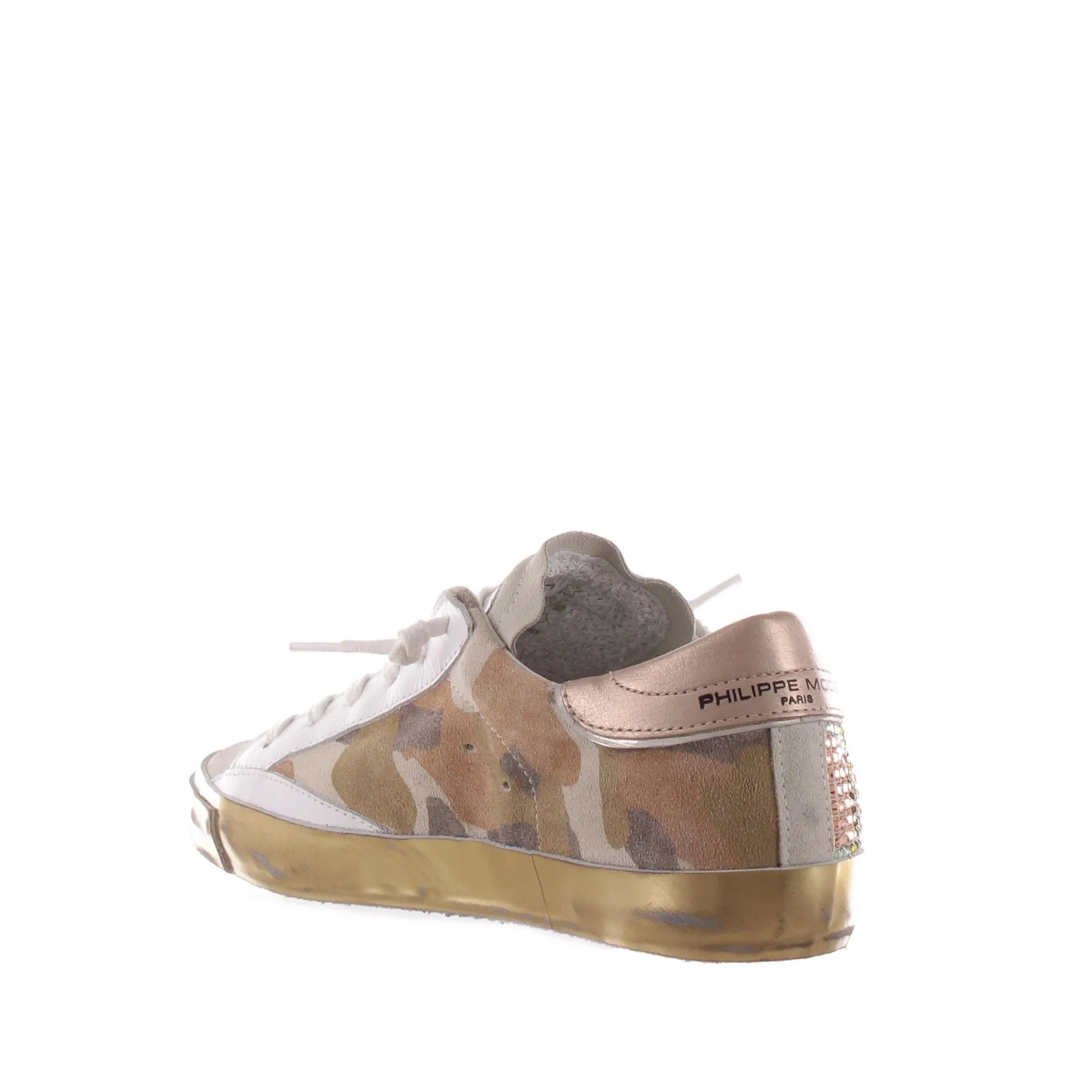 Sneaker paris x low in pelle con strass