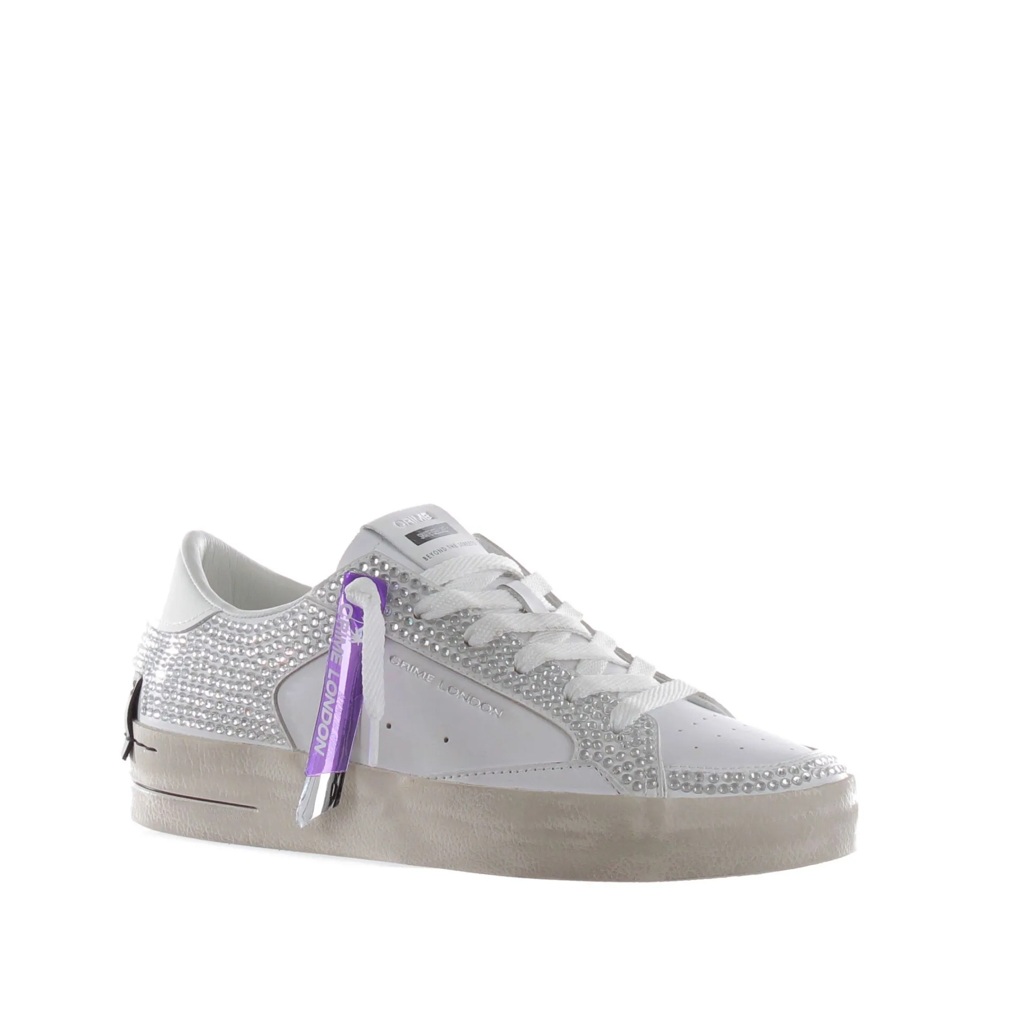 Sneaker sk8 deluxe in pelle con strass