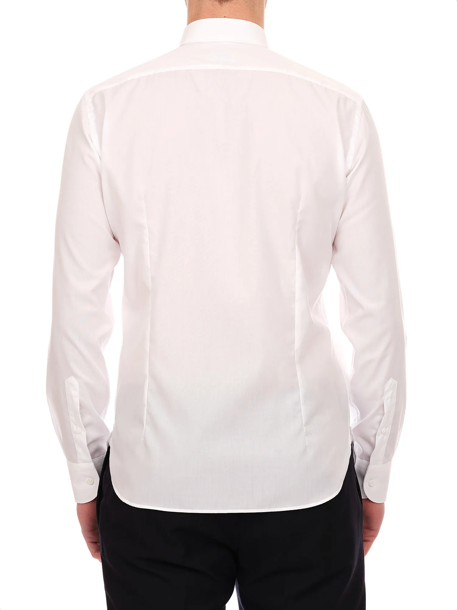 Solid colour white office shirt with Kent collar