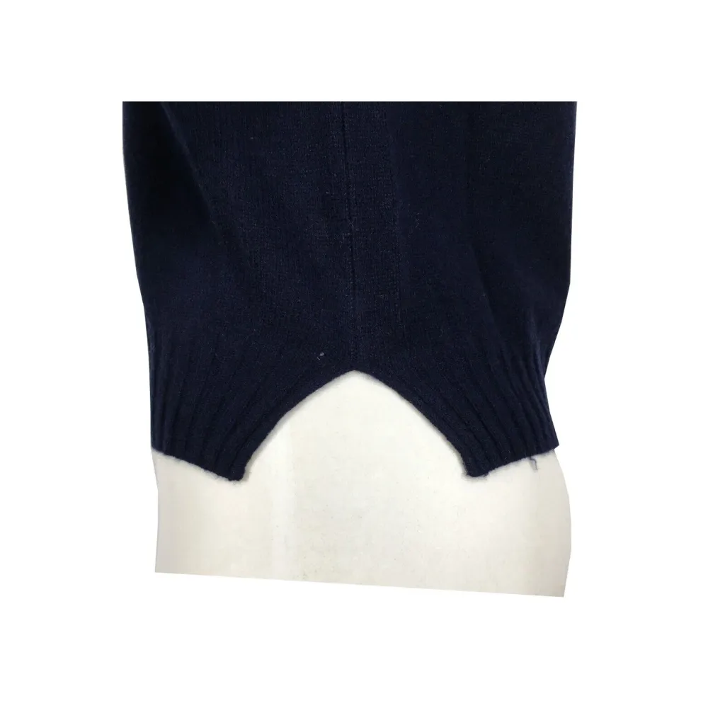 T by Me Maglioncino in Cashmere girocollo blu, con spacchetti laterali M/1752