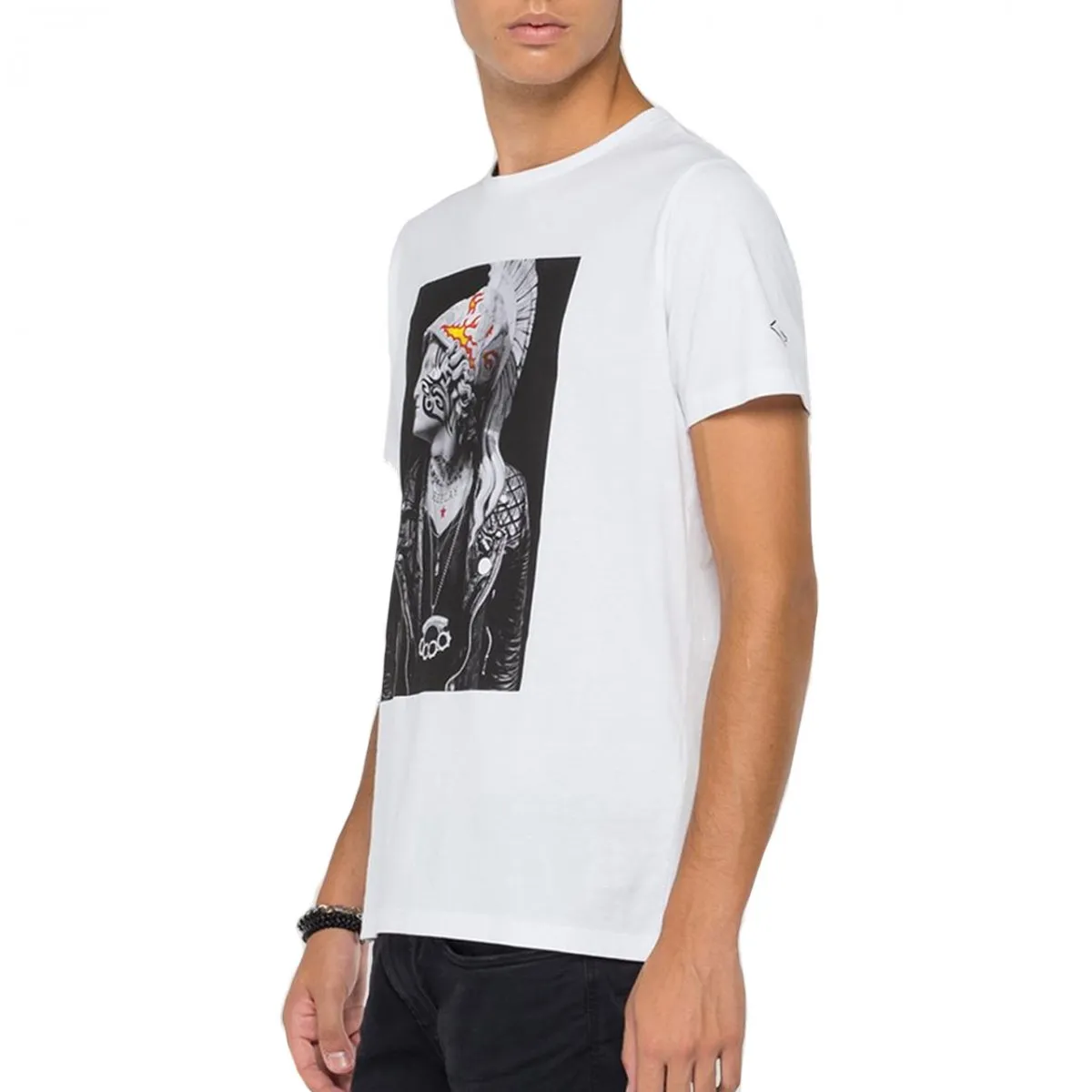 T-Shirt Con Stampa Tattoo, Bianco