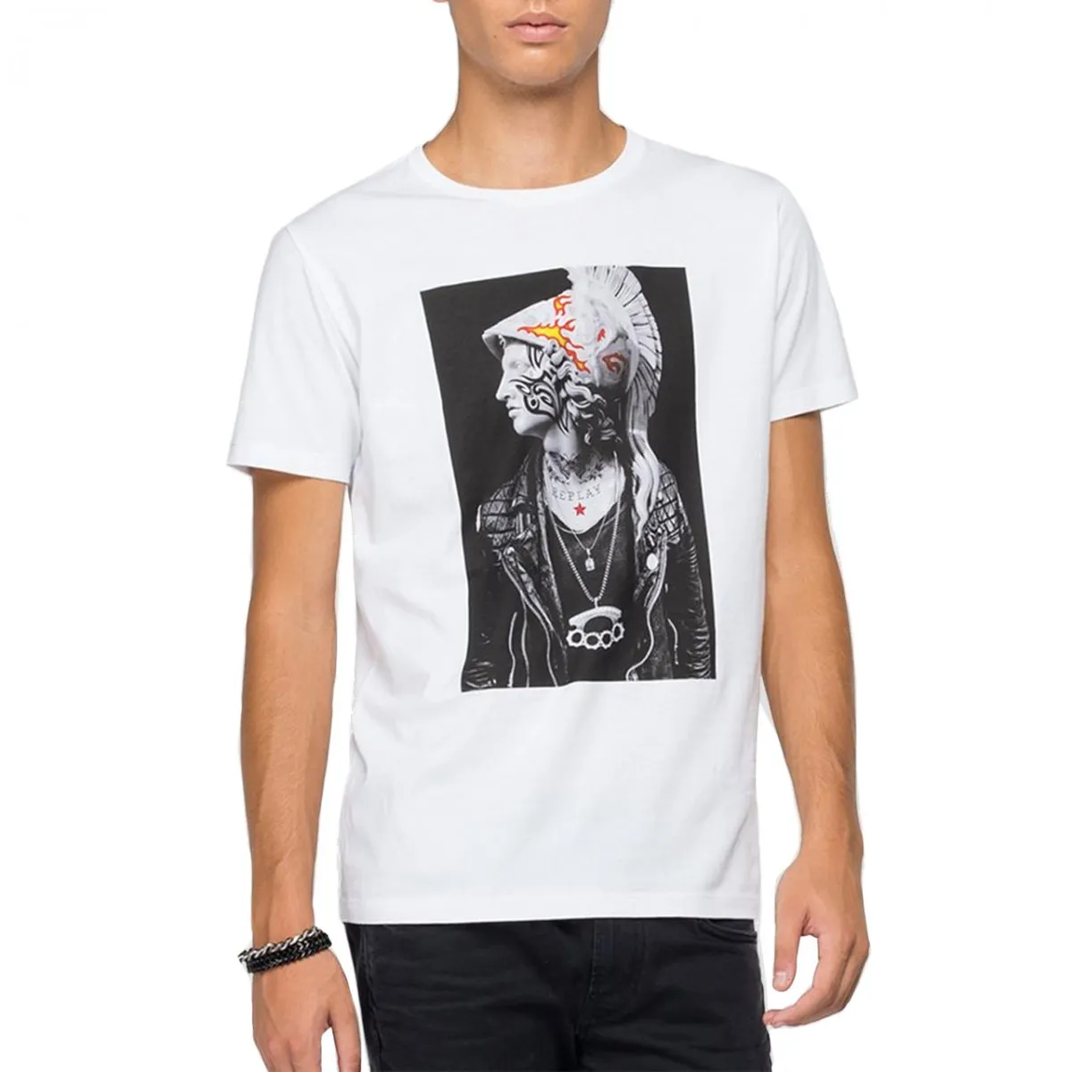 T-Shirt Con Stampa Tattoo, Bianco