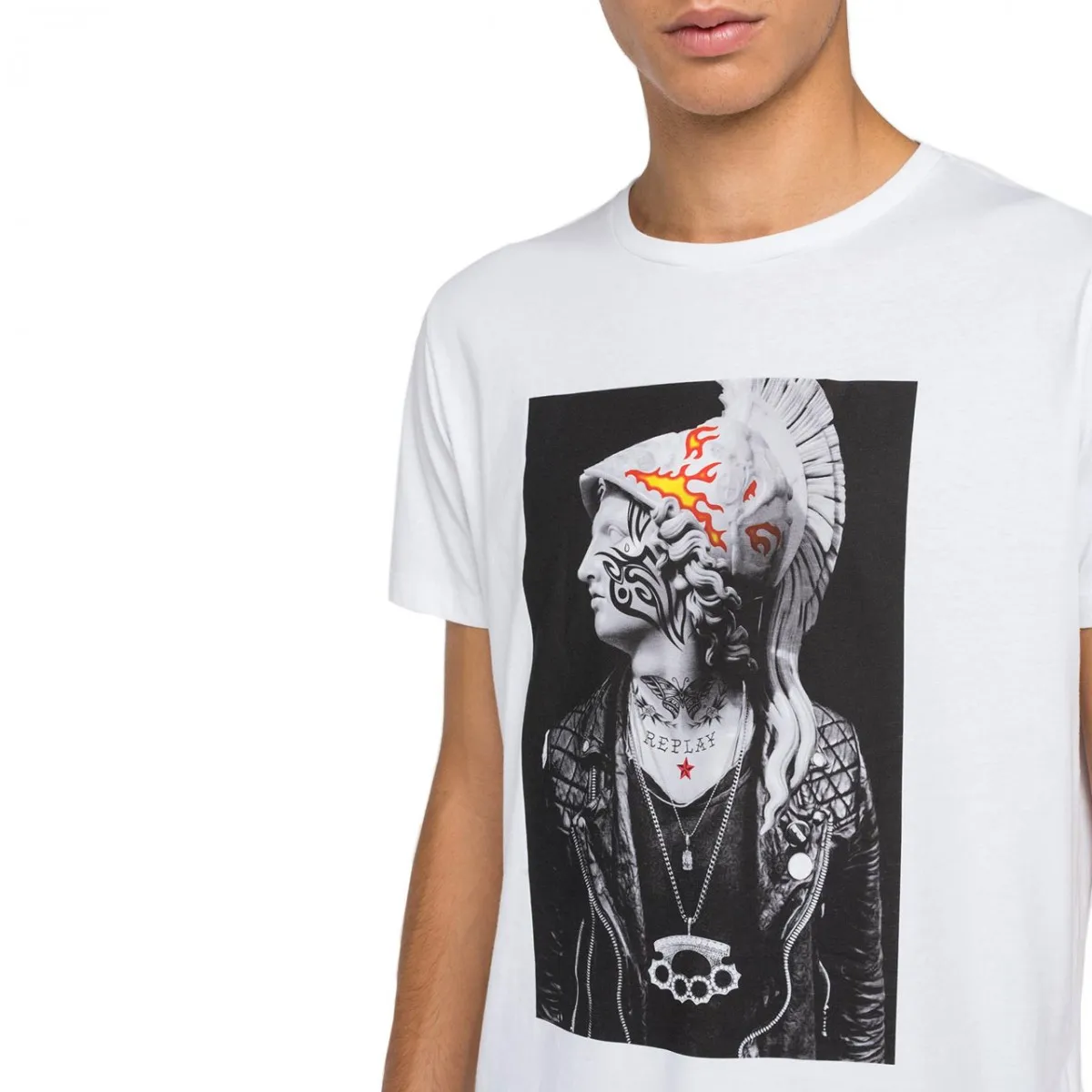 T-Shirt Con Stampa Tattoo, Bianco