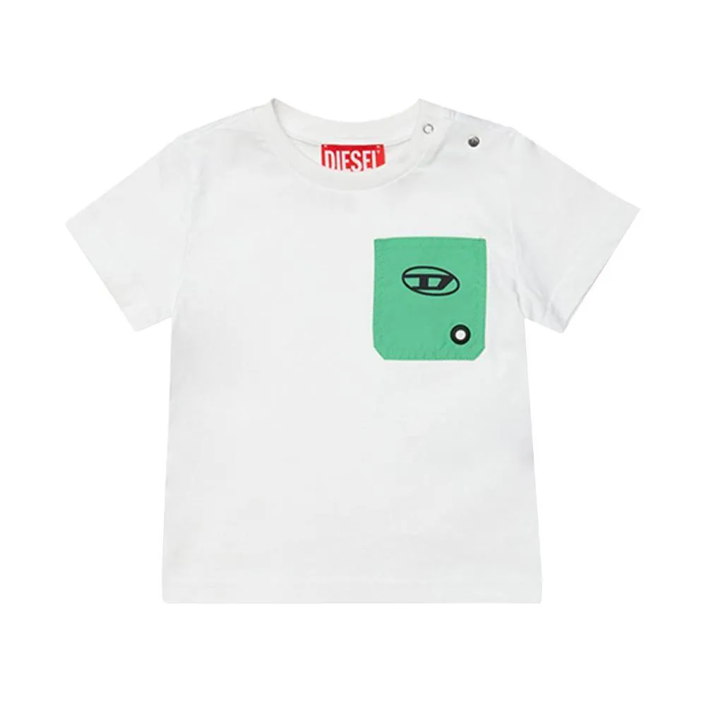  T-SHIRT DIESEL. BIANCO/VERDE 