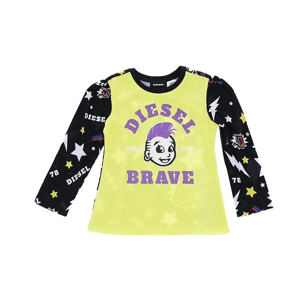  T-SHIRT DIESEL. GIALLO/NERO 