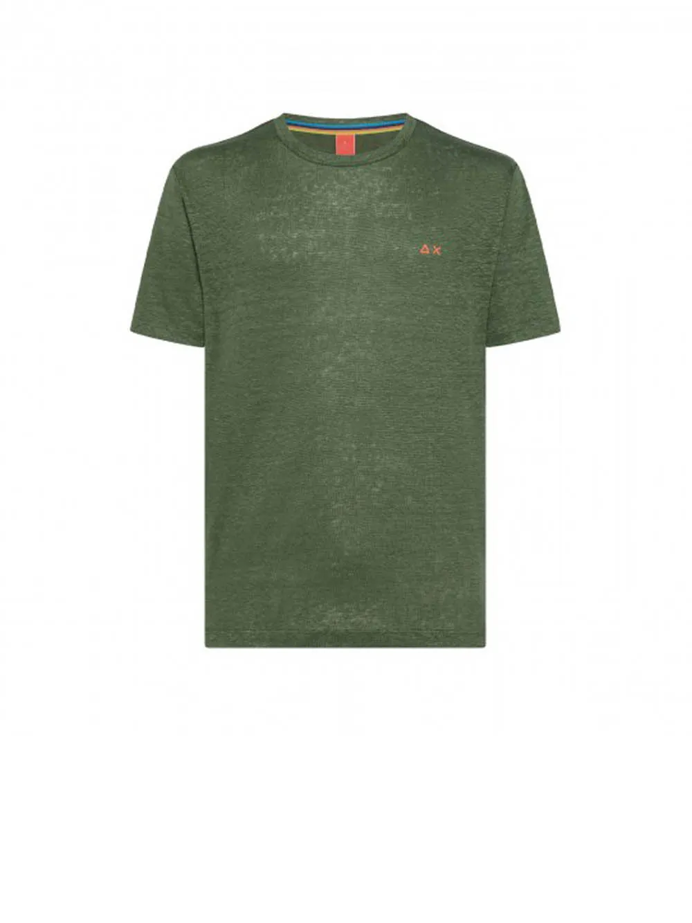 T-shirt Linen Solid S/s - Verde Scuro