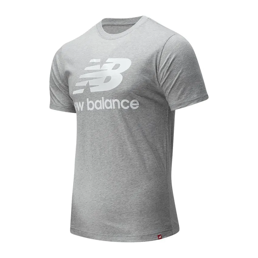 T-shirt New Balance Essential Stacked Logo Grigio