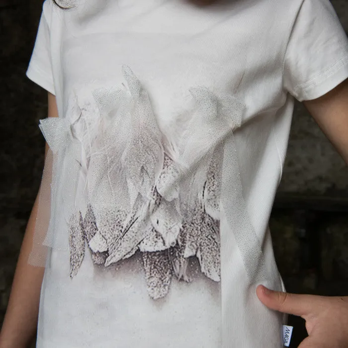 T-SHIRT STAMPA PIUME