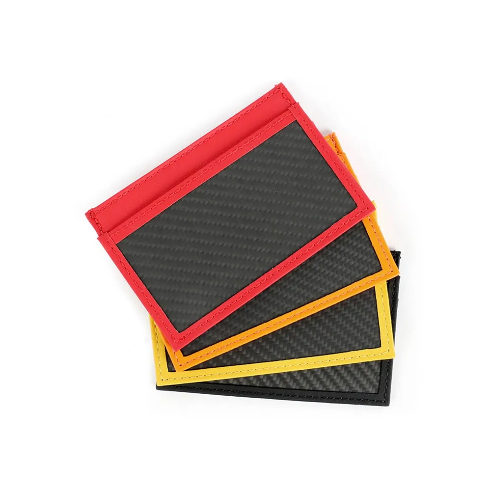 TecknoMonster - Cardcase - Rosso - Porta Carte di Credito in Fibra di Carbonio Aeronautico e Pelle - Black Carpet Collection