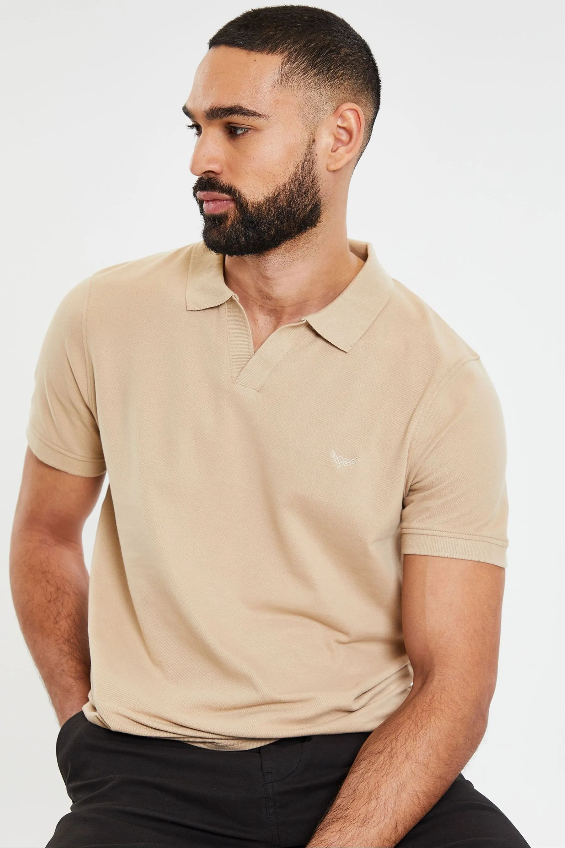 Threadbare 100% Cotton Open Collar Pique Polo Shirt    