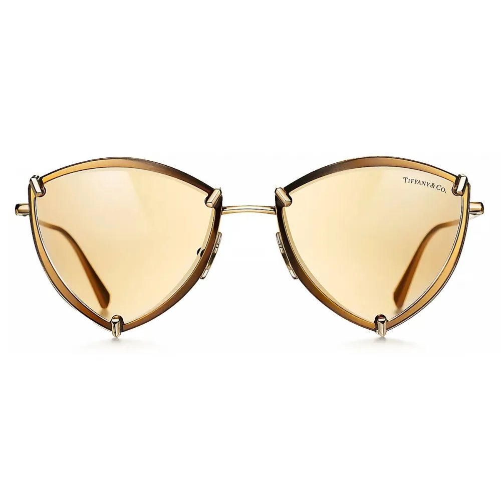 Tiffany & Co. - Occhiale da Sole Forma Triangolare - Oro Giallo Chiaro - Collezione Tiffany - Tiffany & Co. Eyewear