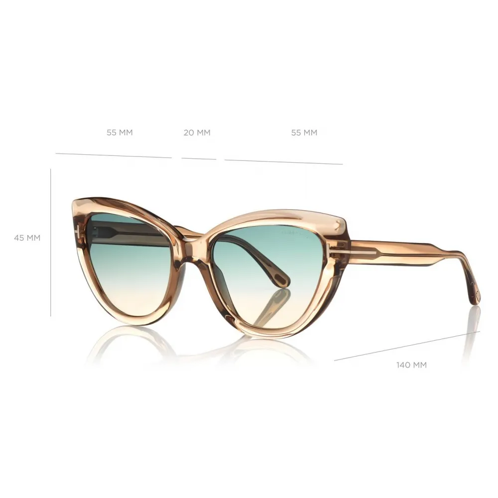 Tom Ford - Anya Sunglasses - Occhiali da Sole Cat-Eye in Acetato - Verde - FT0762 - Occhiali da Sole - Tom Ford Eyewear