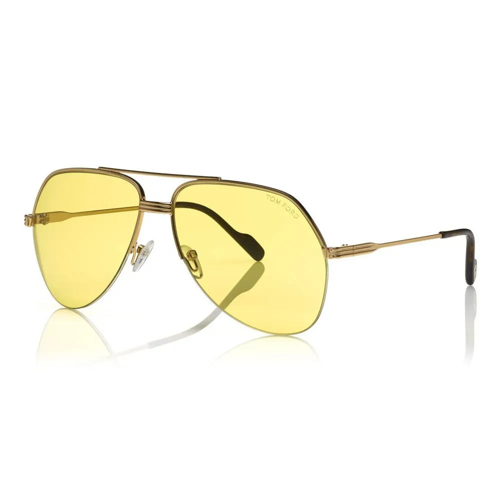 Tom Ford - Wilder Sunglasses - Occhiali da Sole Pilot in Acetato - FT0644 - Giallo - Tom Ford Eyewear