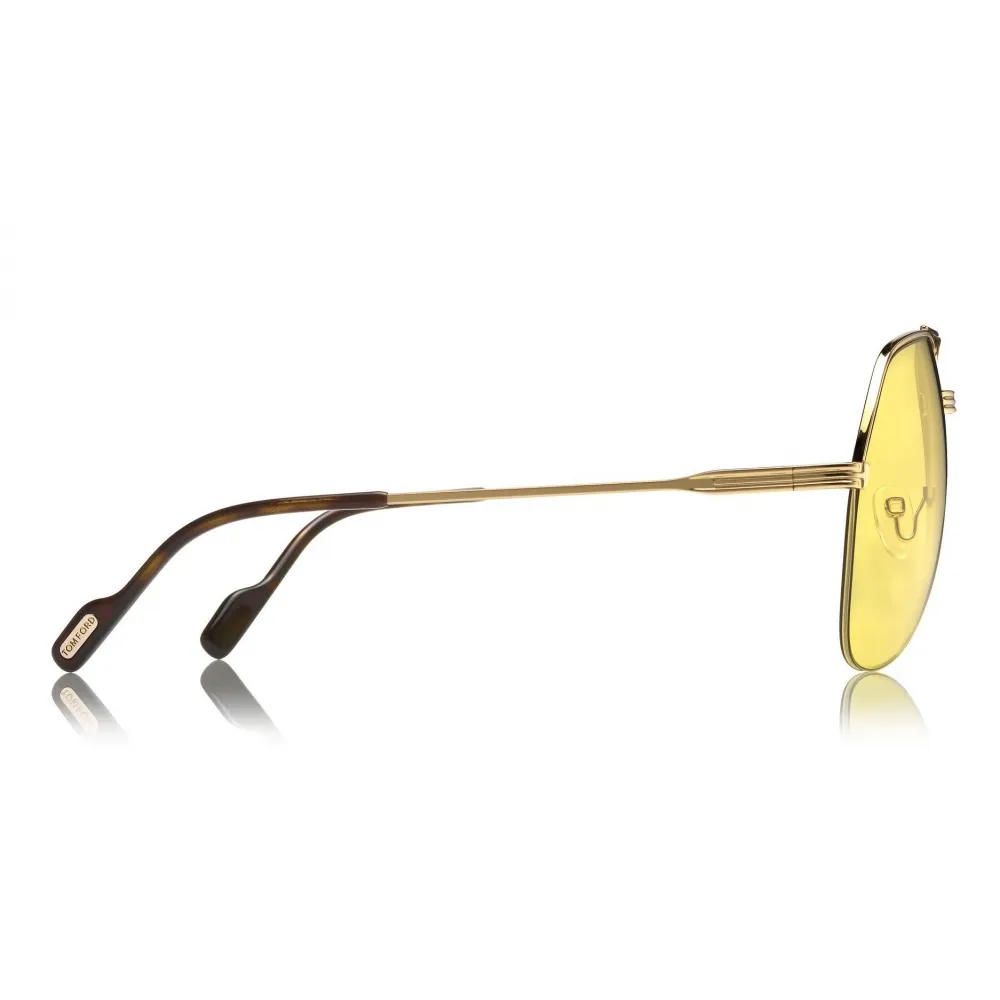 Tom Ford - Wilder Sunglasses - Occhiali da Sole Pilot in Acetato - FT0644 - Giallo - Tom Ford Eyewear