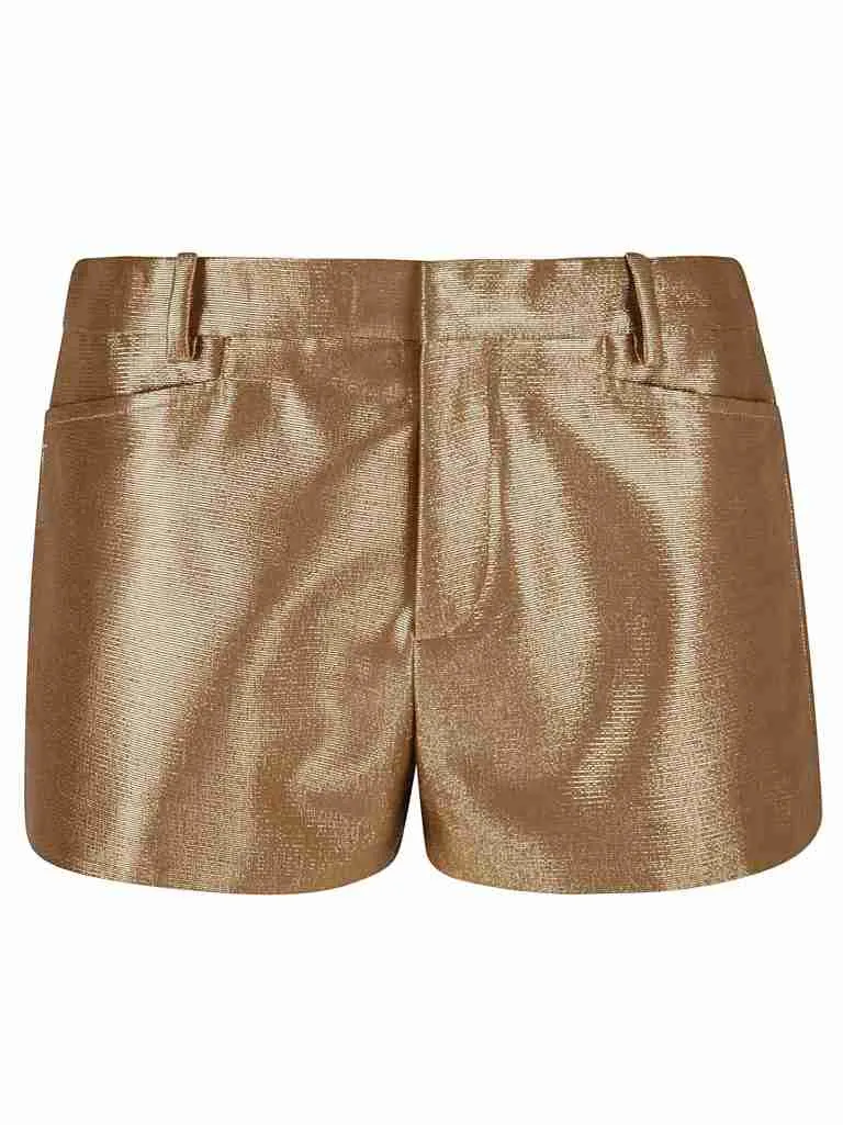 TOM FORDcotton blend lustrous duchesse shorts Gold