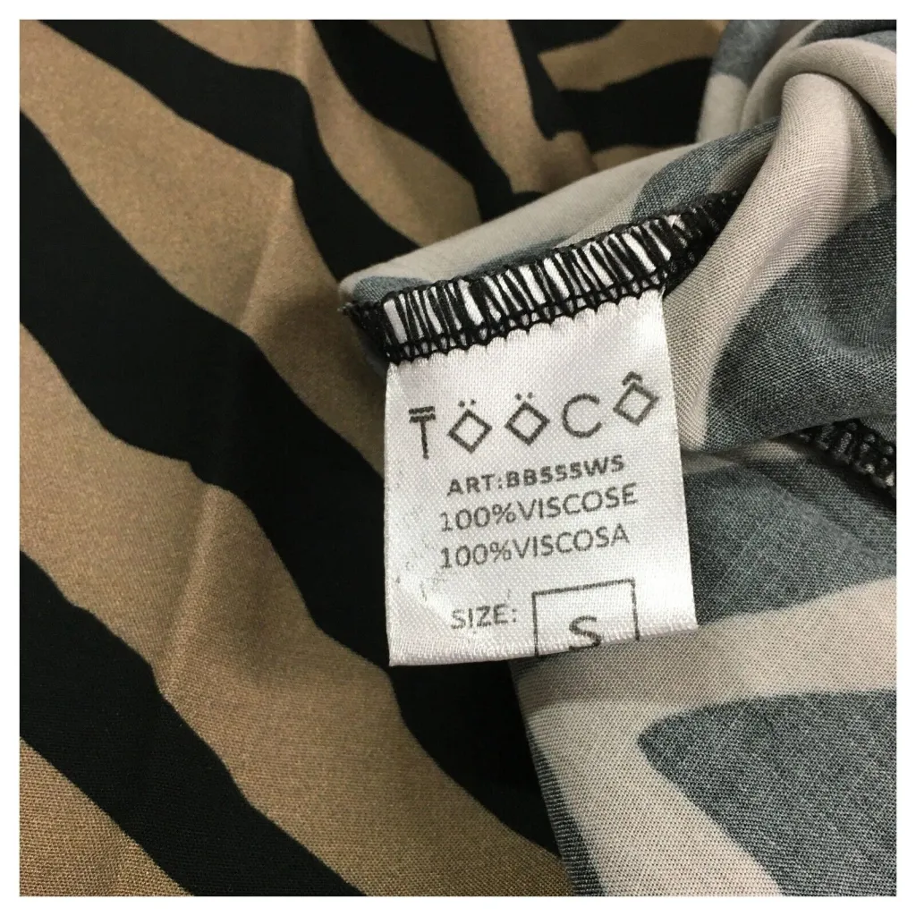 TOOCO camicia uomo fantasia zebra beige/nero art TOC0308 ZEB BB555WS MADE IN ITALY