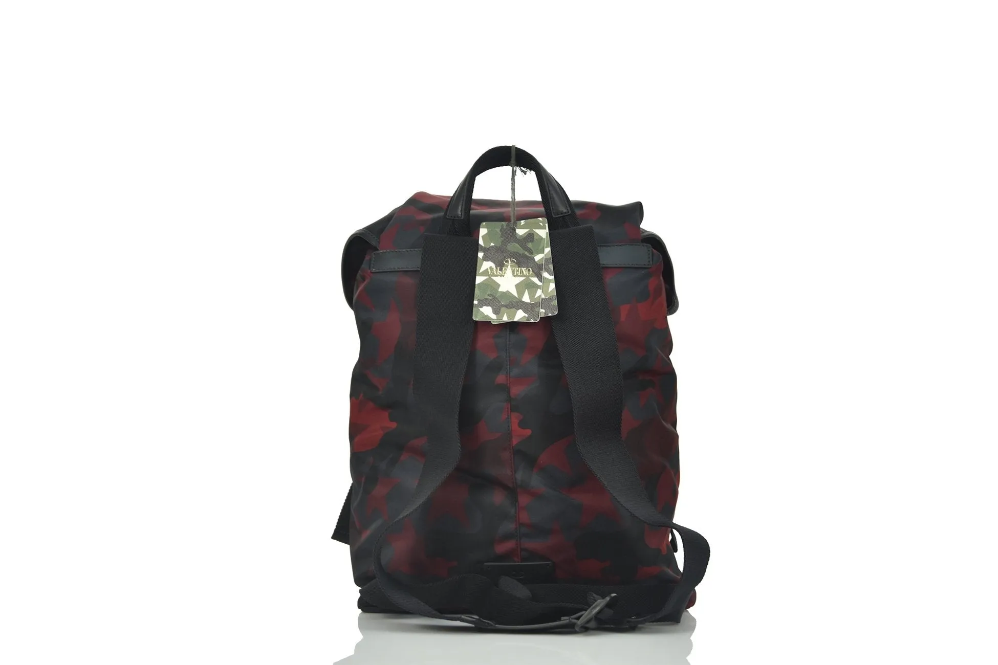 VALENTINO Zaino Rosso Camouflage Uomo Cotone Coulisse Mod.LY0B0521NCHU37