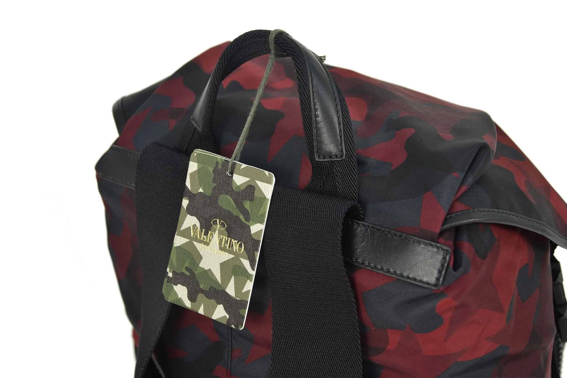 VALENTINO Zaino Rosso Camouflage Uomo Cotone Coulisse Mod.LY0B0521NCHU37