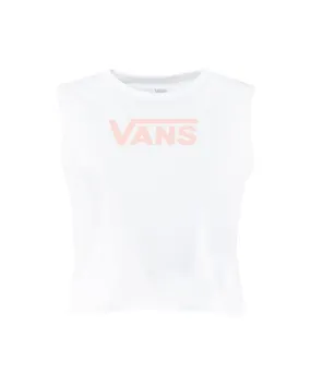 VANS WM DROP V t-shirt smanicata top donna cotone bianco