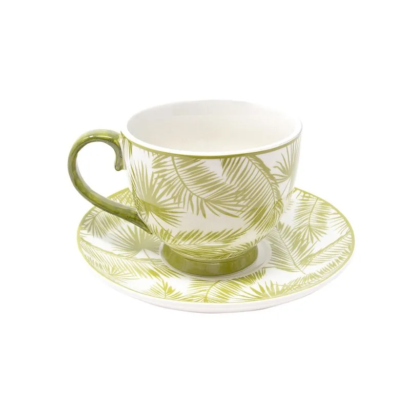 Villa Altachiara Tazza da colazione con piatto set 2 pezzi Aruba verde 87985