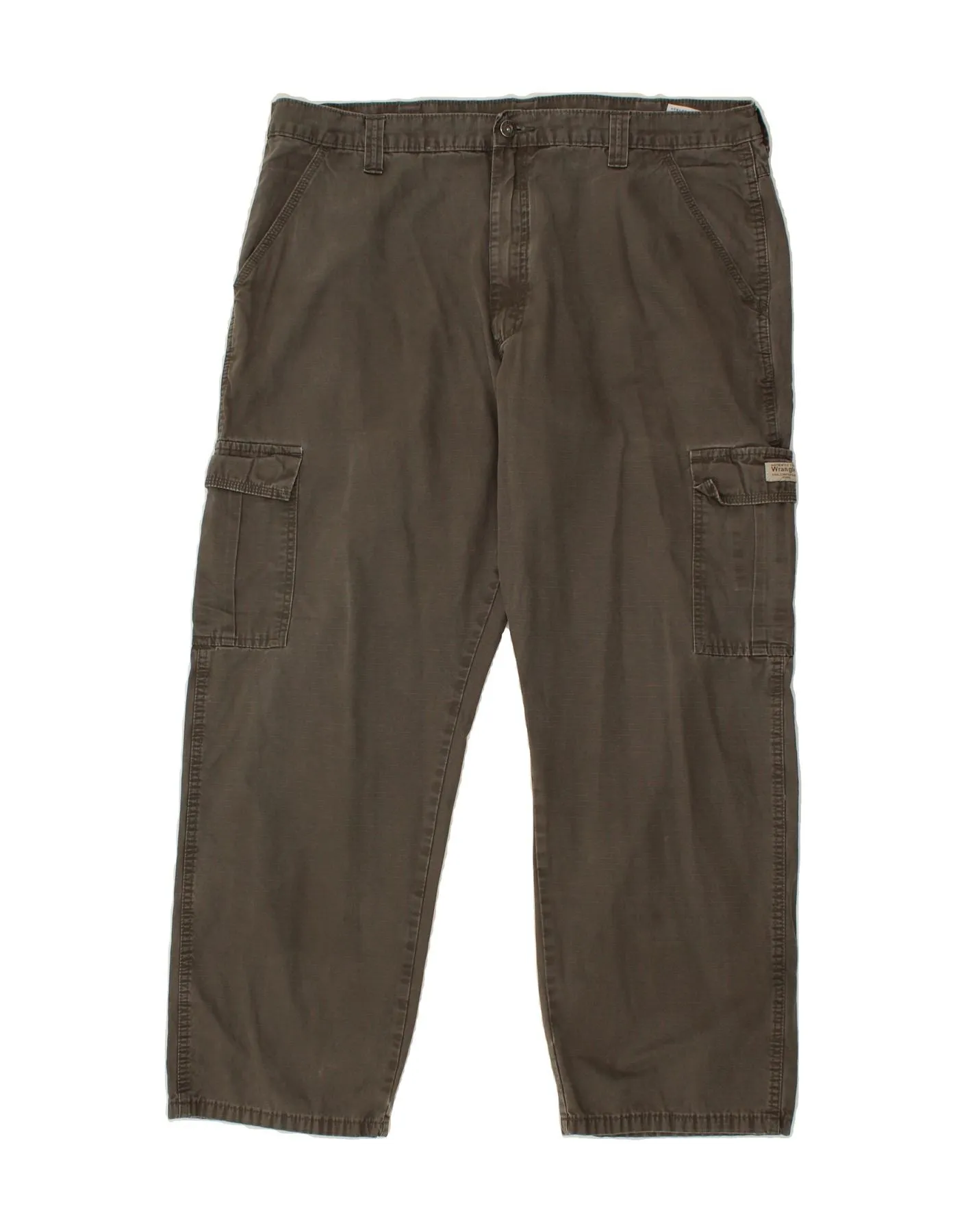 WRANGLER Mens Straight Cargo Trousers W38 L30 Grey Cotton