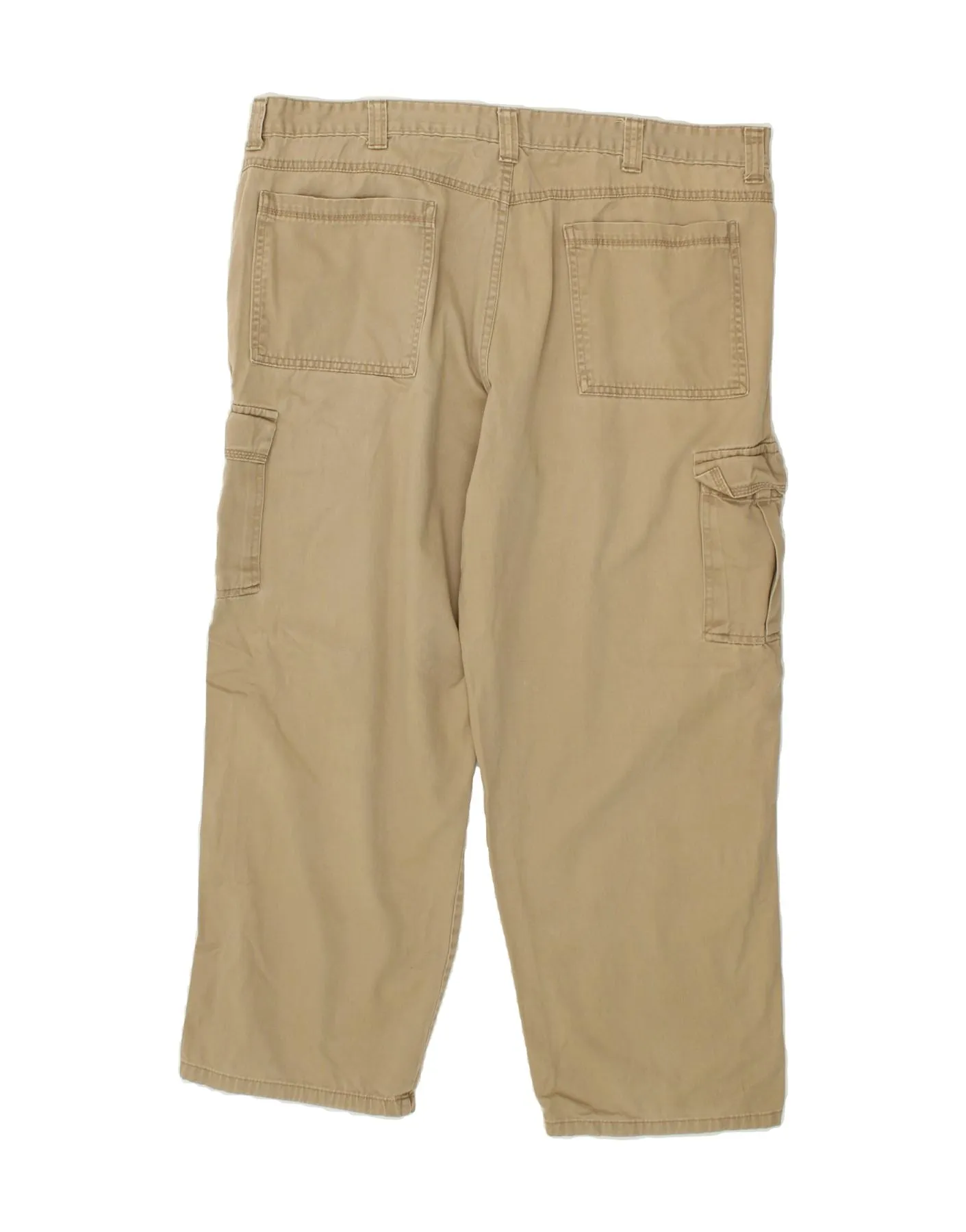 WRANGLER Mens Straight Cargo Trousers W42 L30 Beige Cotton